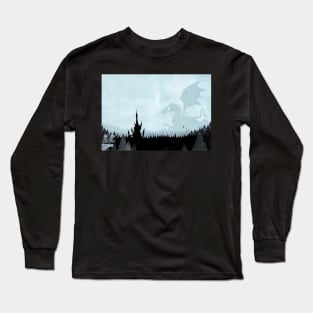 Dragon in Snowy Forest Long Sleeve T-Shirt